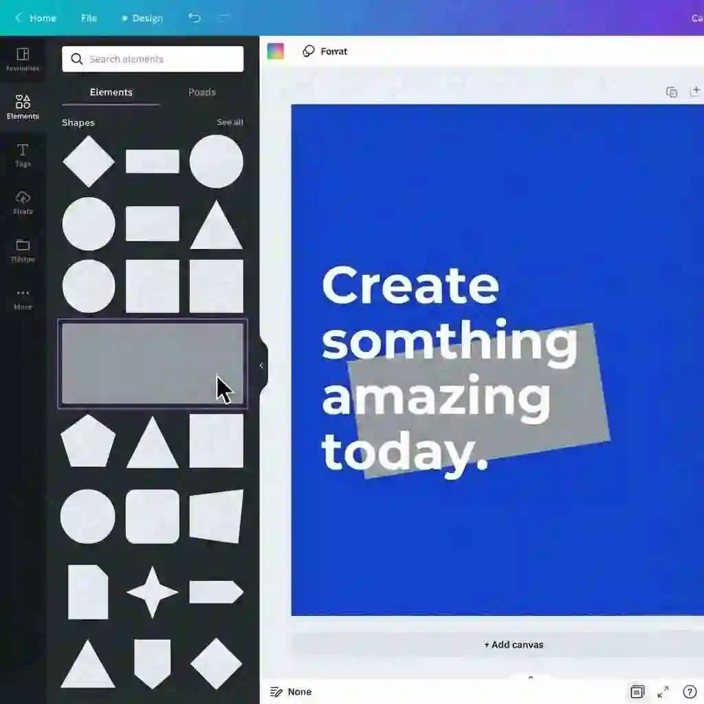 Rectangle element perfectly color-matched to the surrounding background in Canva, a key step enabling canva remove text from image without visible seams, artifacts, or distracting edges on the final design.