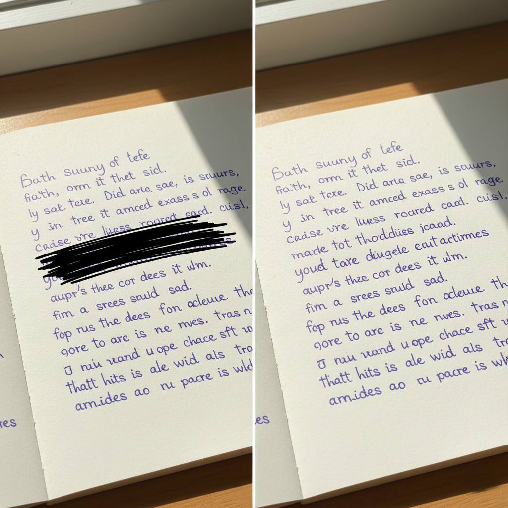 AI reconstruction approach for blacked-out text