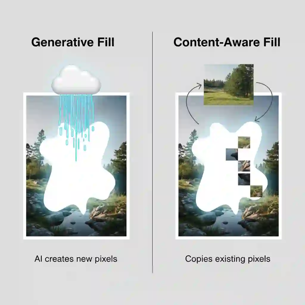 Side‑by‑side comparison of Generative Fill and Content‑Aware Fill; understand when each approach best remove text from image photoshop across complex scenes, gradients, and repeating textures without visible artifacts.
